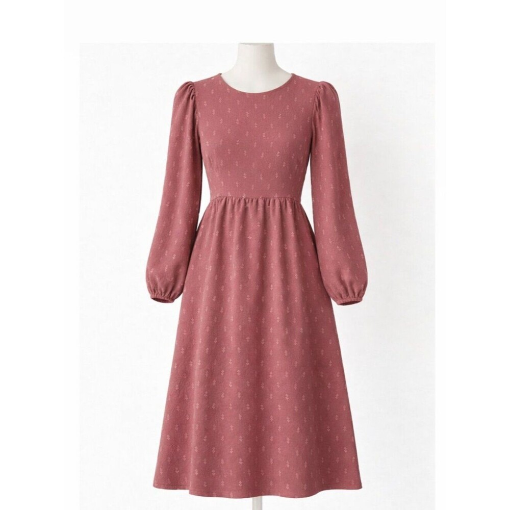 Melrose & Market Dress with Bishop Sleeves Size Small Rose/Mauve EUC